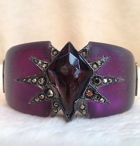 【貨物輸送無料】腕輪 付属品― プラムパープルサンタフェローンスターカフブレスレット listingalexis bittar plum purple lucite santa 鉄 lone star cuff bracelet ブレスレット-ジュエリー・アクセサリー
