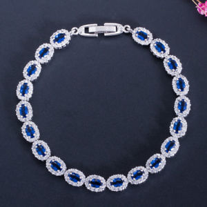 【貨物輸送無料】腕輪 付属物― ホワイトゴールドメッキテニスブレスレットhigh quality white gold plated woman tennis bracelet aaaoval cz wedding jewelry