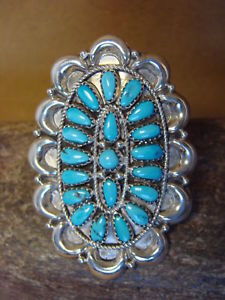 【貨物輸送無料】腕輪 佩び物― グランドナバホアルジェントターコイズパーgrand navajo indien argent sterling turquoise bague grappe, taille 8 par j