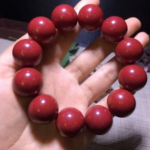 【貨物輸送無料】腕輪 佩び物― ストレッチラウンドビーズブレスレットnatural red cinnabar crystal stretch round beads bracelet 19粍