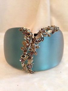 【貨物輸送無料】腕輪 付属物― アレクシスラインストーンティールブレスレットワイド listing**** alexis bittar ombre rhinestone teal lucite bracelet 2 wide
