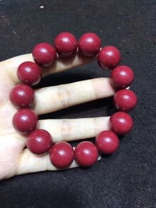 【貨物輸送無料】腕輪 佩び物― 腕輪15mmnatural red cinnabar crystal stretch round beads bracelet 15粍