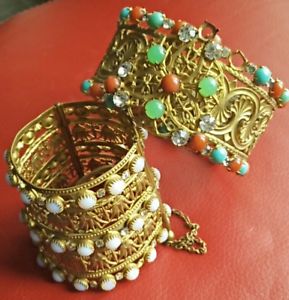 【貨物輸送無料】腕輪 佩び物― カフブレスレットツアーデブラcuff bracelet and eastern tour de bras old