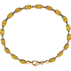 【送料無料】ブレスレット　アクセサリ―　イエローゴールドシトリンブレスレット14k yellow gold genuine citrine bracelet