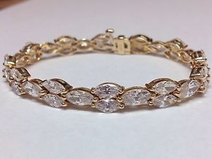 【貨物輸送無料】腕輪 付属物― beautiful marquise cubic zirconia インチ14k yellow gold bracelet 625beautiful marquise cubic zirconia インチ 14k yellow gold brace