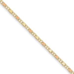 【貨物輸送無料】腕輪 付属物― 14kイェローゴールド102xボビーソックス14k yellow gold 10 inch rose gold two tone heart and x ankle bracelet