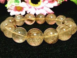 【貨物輸送無料】腕輪 付属物― ゴールデンルチルラウンドブレスレット165粍 rare 5a natural titin golden rutilated quartz round bracelet gift bl8031