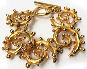 【貨物輸送無料】腕輪 添え物― ビンテージメッキギャルリーヴァンデルブレスレットvintage early 90s gold plated galerie van der straeten bracelet great condition