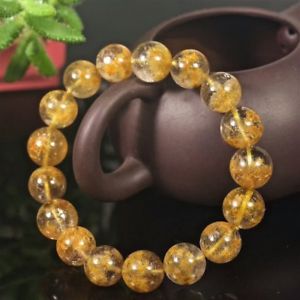 【貨物輸送無料】腕輪 佩び物― naturelルチルクオーツfleurパールrondes腕輪12粍 aaaavritable naturel or rutile quartz fleur perles rondes bracelet 12粍 aaaa