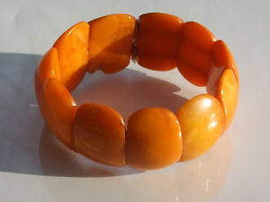 【貨物輸送無料】腕輪 添え物― approx 29cmbeautiful bracelet old real natural amber inwidth approx 2,9糎