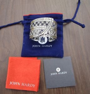 【送料無料】ブレスレット　アクセサリ―　ジョンハーディｋｔゴールドスターリングシルバーワイドカフブレスレットドットjohn hardy 18kt gold sterling silver wide cuff bracelet jasialmer dot