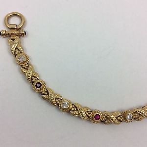 【送料無料】ブレスレット　アクセサリ―　イエローゴールドブレスレット14k yellow gold cz bracelet 725