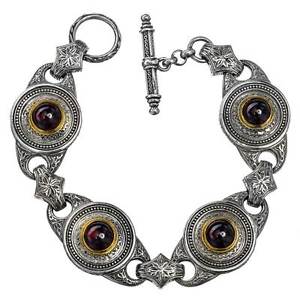 【送料無料】ブレスレット　アクセサリ―　スターリングビザンチンリンクブレスレットgerochristo p6254n ~ sterling amp; gold plated silver byzantine link bracelet