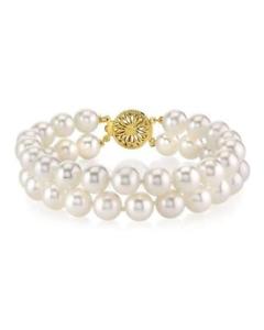 【貨物輸送無料】腕輪 付属物― 出どころｋゴールドラウンドホワイトダブルthe pearl source 14k gold aaaa quality round white double freshwater