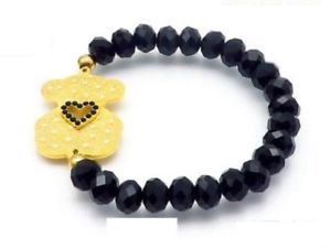 【送料無料】ブレスレット　アクセサリ―　ステンレススチールベアブレスレットstainless steel crystal agate lovely cartoon bear bracelets