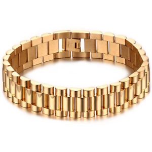 【送料無料】ブレスレット　アクセサリ―　メンズｋゴールドトーンステンレススチールヒップホップブレスレットインチmens 18k gold tone 059 stainless steel hip hop wrist bracelet 87 inches