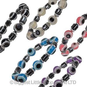 【送料無料】ブレスレット　アクセサリ―　レディースヘマタイトブレスレットバレルビーズレディース ladies hematite evil eye bracelet barrel bead 5 colours ladies stretchy 12,565円