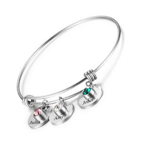 【送料無料】ブレスレット　アクセサリ―　パーソナライズブレスレットカスタムpersonalized birthstone name bracelets custom wedding birthday diy gift jewelry