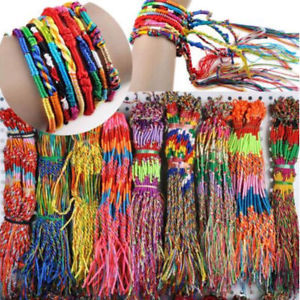 【送料無料】ブレスレット　アクセサリ―　ロットコードブレスレットロープwhole bulk lots colorful braid friendship cords strand bracelet braided rope
