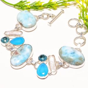 【送料無料】ブレスレット　アクセサリ―　カリブlarimarトパーズブレスレット78 sb1010caribbean larimar, blue topaz fashion jewelry bracelet 78 sb1010 12,056円