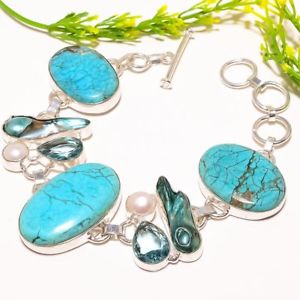 【送料無料】ブレスレット　アクセサリ―　アリゾナターコイズアクアアパタイトファッションジュエリーブレスレットarizona turquoise, aqua apatite fashion jewelry bracelet 78 sb988