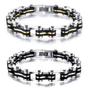 【送料無料】ブレスレット　アクセサリ―　オートバイバイクチェーンステンレスブレスレット fashion motorcycle bike chain design stainless steel bracelet mens jewelry