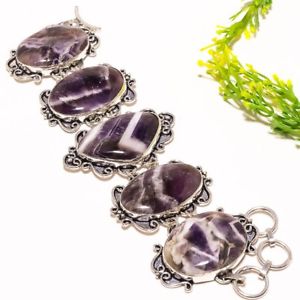 【送料無料】ブレスレット　アクセサリ―　シェブロンアメジストジュエリーブレスレット78 sb1054chevron amethyst gemstone handmade fashion jewelry bracelet 78 sb1054