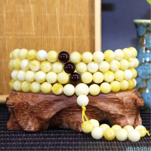 【送料無料】ブレスレット　アクセサリ―　multi circle108ブレスレットnatural amber white flower honey multi circle108 buddhism bead bracelet