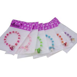 【送料無料】ブレスレット　アクセサリ―　カラービーズキノコセットストレッチブレスレットab color beads mushroom charm stretch bracelet for kids children gift set of 6