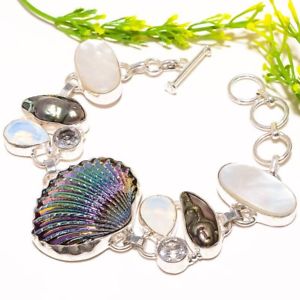 【送料無料】ブレスレット　アクセサリ―　チタンシェルファッションジュエリーブレスレットtitanium oyester shell, opalite fashion jewelry bracelet 78 sb973