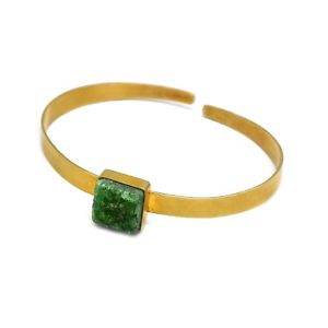 【送料無料】ブレスレット　アクセサリ―　ハンドメイドｋイエローゴールドメッキファッションブレスレットgreen druzy gemstone handmade 22k yellow gold plated women fashion bracelets
