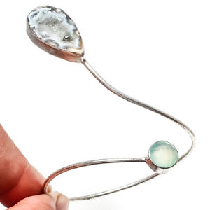 【送料無料】ブレスレット　アクセサリ―　ウィンドウカフbeautiful window druzy,prehnite 12 gm gemstone jewelry adjustable cuff ad408
