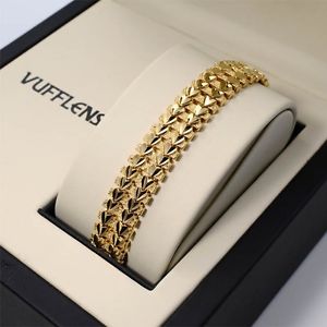 【送料無料】ブレスレット　アクセサリ―　ブレスレットハートチェーンｋイエローゴールドファッションwomen bracelet heart chain 18k yellow gold filled 77link charm fashion jewelry