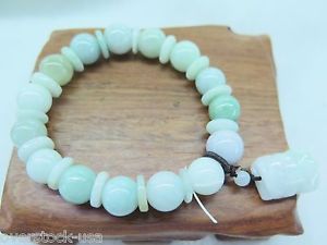 【送料無料】ブレスレット　アクセサリ―　ヒスイアクアビーズブレスレットnatural grade a jade jadeite 10mm aqua beads bracelet with pixiu charm