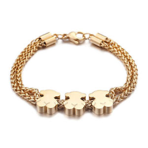 【送料無料】ブレスレット　アクセサリ―　ステンレスメッキサイトブレスレット stainless steel vacuum plating cartoon bear bracelets gift