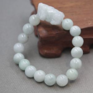 【送料無料】ブレスレット　アクセサリ―　ファイングリーンヒスイビードブレスレット fine green grade a jade jadeite womens men bead pixiu bracelet 10mm
