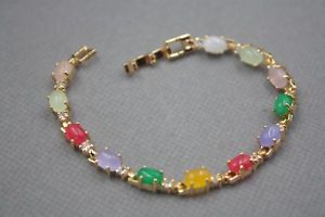 【送料無料】ブレスレット　アクセサリ―　クロマチックビーズリンクブレスレット listingfashion gp alloy chromatic jade womens ellipse beads link bracelet 708l
