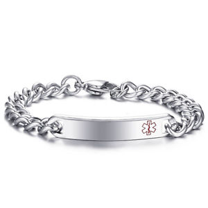 【送料無料】ブレスレット　アクセサリ―　ステンレススチールアラートブレスレット826 personalized engraving stainless steel medical alert emergency id bracelet