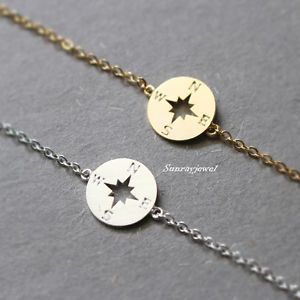 【送料無料】ブレスレット　アクセサリ―　コンパスブレスレットブレスレットコインブレスレットcompass bracelet, best firends bracelet, coin bracelet, geometric, minimal