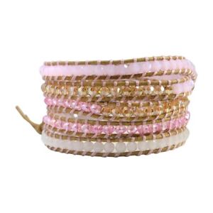 【送料無料】ブレスレット　アクセサリ―　カラフルクリスタルビーズストランドハンドメイドブレスレットラップビーチcolorful crystal beads 5 wrap strand handmade leather beach for women bracelets