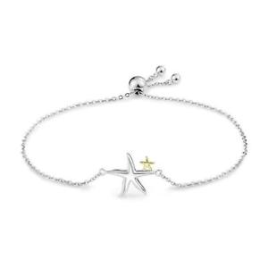 【送料無料】ブレスレット　アクセサリ―　ホワイトゴールドスターフィッシュスターリングシルバーブレスレットwhite amp; gold starfish 925 sterling silver bracelet b01