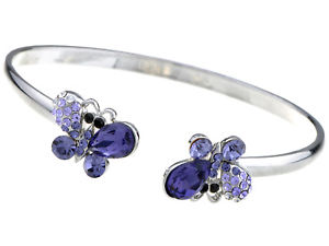【送料無料】ブレスレット　アクセサリ―　シルバーカラーツインバタフライクリスタルエレメントシックブレスレットホットsilver color twin butterfly different crystal element chic bracelet hot