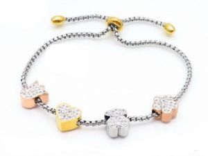 【送料無料】ブレスレット　アクセサリ―　チタンジルコンブレスレットhigh quality titanium steel inlaid zircon children bear bracelet