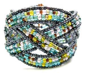 【送料無料】ブレスレット　アクセサリ―　シードビーズワイヤーカフブレスレット16 rainbow color seed beads memory wire cuff bracelet 68 adjustable ; ga262