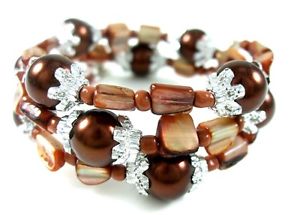 【送料無料】ブレスレット　アクセサリ―　パウアアワビシェルガラスビーズストランドカフブレスレットpaua abalone shell glass beads strand cuff bracelet 68 adjustable ba101