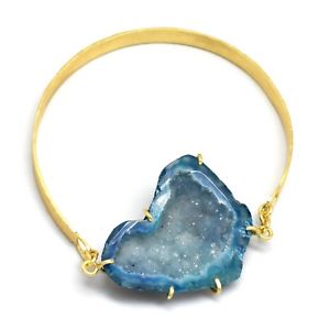 【送料無料】ブレスレット　アクセサリ―　ハンドメイドｋイエローゴールドメッキユニークブレスレット listingprong setting druzy gemstone handmade 22k yellow gold plated unique bracelets