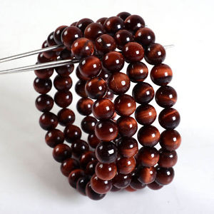 【送料無料】ブレスレット　アクセサリ―　レッドタイガーアイラウンドビードブレスレットwhole 4 pc 10mm red tiger eye round gemstone beads stretchable bracelet 75 12,056円