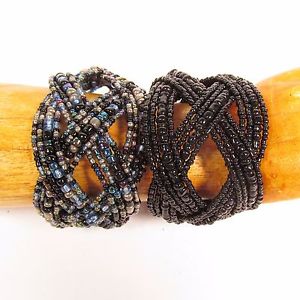 【送料無料】ブレスレット　アクセサリ―　ハンドメイドビーズジェーンカフブレスレットset of 2 handmade beaded braided jane cuff bracelet free shipping