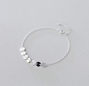 【送料無料】ブレスレット　アクセサリ―　スターリングシルバーシンプルラウンドウェーハブレスレット925 sterling silver simple brushed round wafer bracelet a2155 12,056円