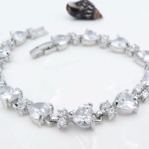 【送料無料】ブレスレット　アクセサリ―　ブレスレットチェーンクリアクォーツｋホワイトゴールドグランプリリンクwedding jewelry bracelet chain clear quartz 18k white gold gp link